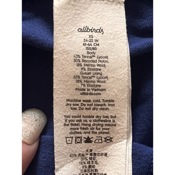NWT Allbirds Natural Wool Blend Sustainable Legging Womens XS Blue Yoga Workout - Picture 7 of 10